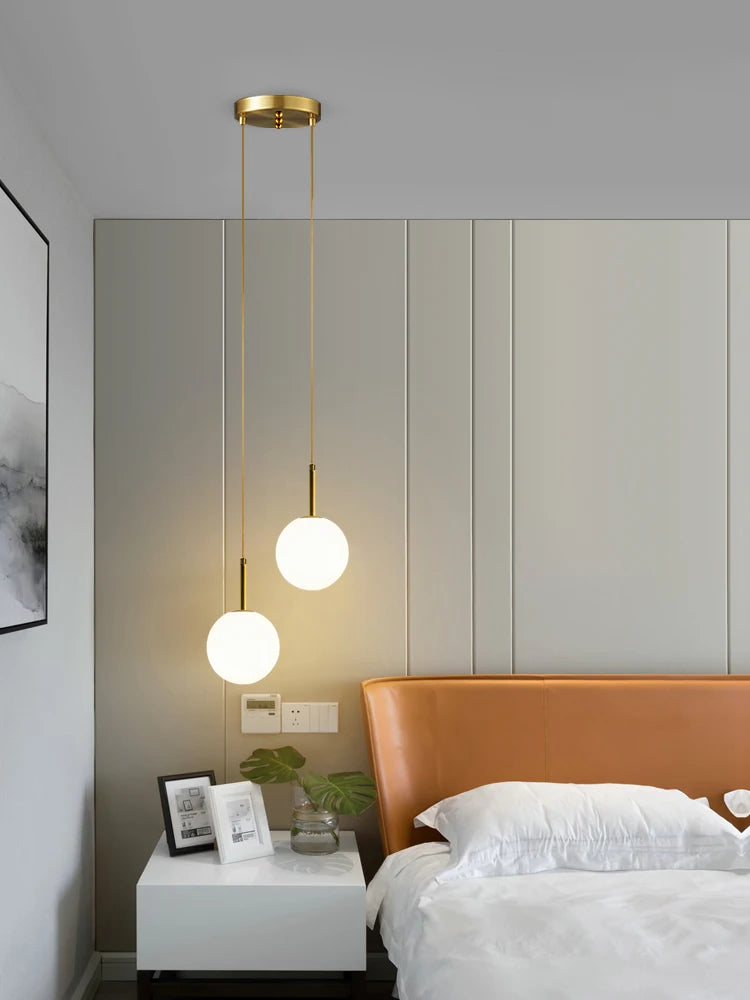 Copper Glass Pendant Light Multiple Voltages