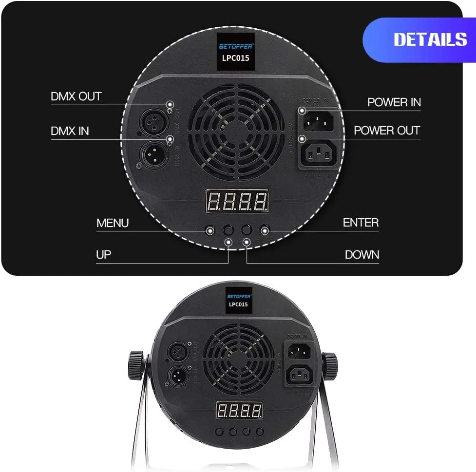 Decorbites™ Großer Wagen RGB LED Bühnenbeleuchtung mit DMX-Controller – Party-Diskolichter