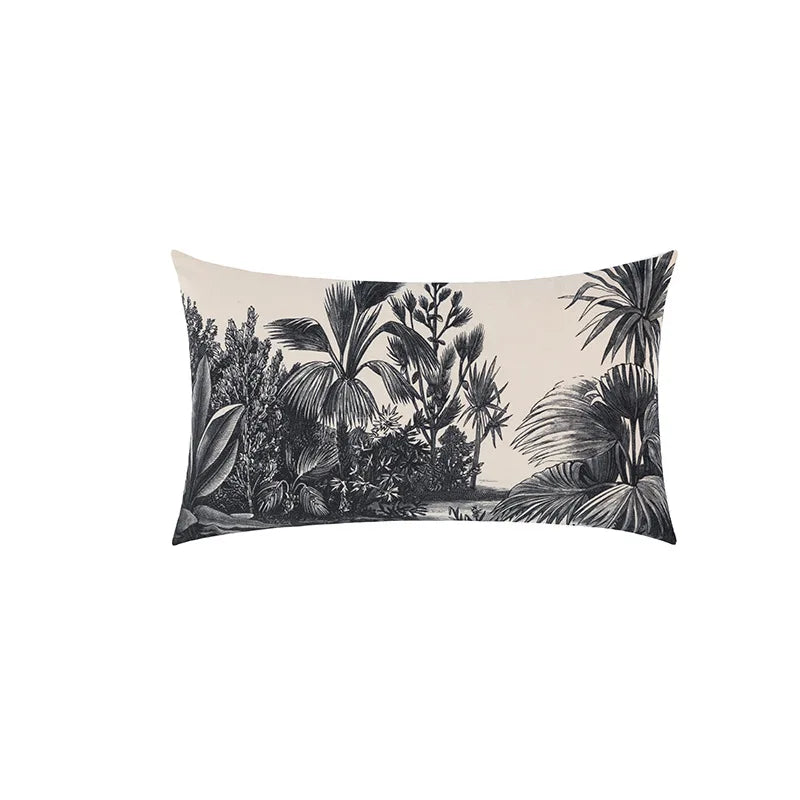 DecorBites™ Jungle Cartoon Print Velvet Cushion Cover - Hawaiian Decor for Sofa
