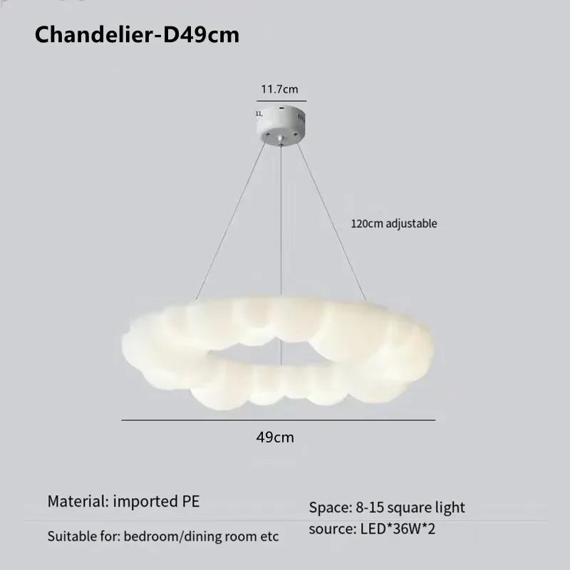 DecorBites™ Cloud Pendant LED Chandelier for Living Dining Bedroom Ceiling Lamps