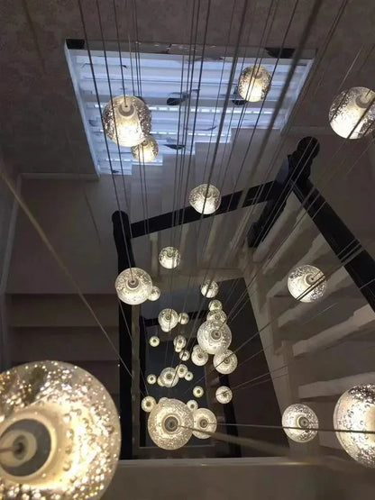 Modern Spiral Crystal Ball Staircase Pendant Chandelier