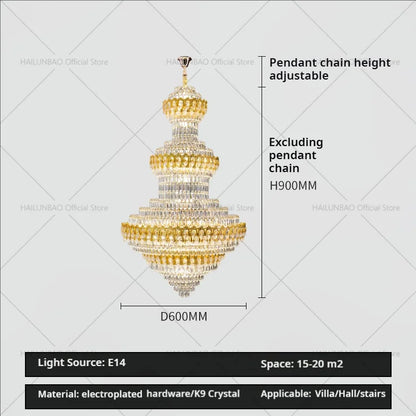 DecorBites™ Deluxe Crystal Chandelier for Chic European Villa Living Room & Hotel Luxury