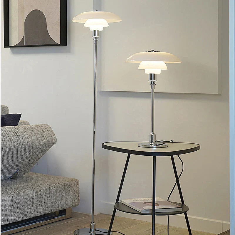 DecorBites™ Glass Shade LED Floor Lamp for Living Room, Bedroom - Nordic Minimalist Retro Style