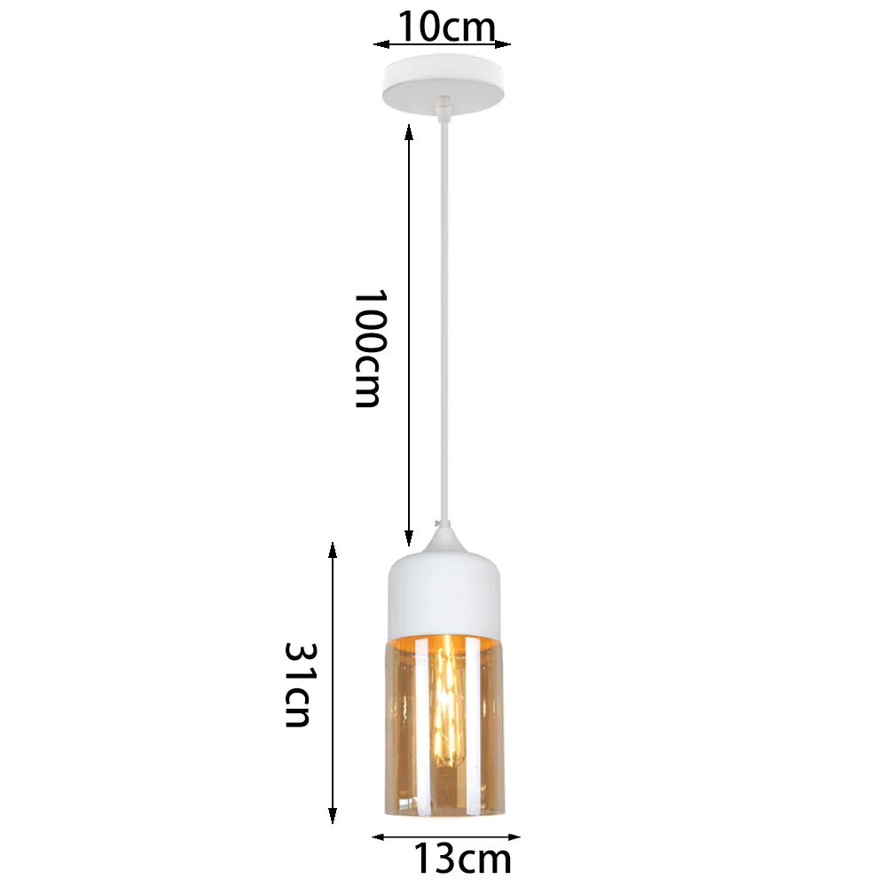 DecorBites™ Glass Shade Pendant Light, Industrial Kitchen Restaurant Decor Lighting