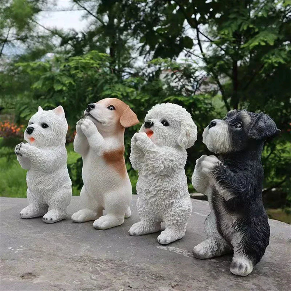 DecorBites™ Dog Sculpture for Home Decor - Lifelike Resin Pup Figurine Craft