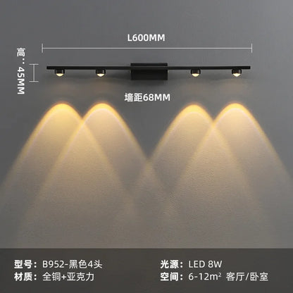 مصباح حائط DecorBites™‎ LED نحاسي عصري بجانب السرير للقراءة داخل المنزل بتصميم نورديك سكون