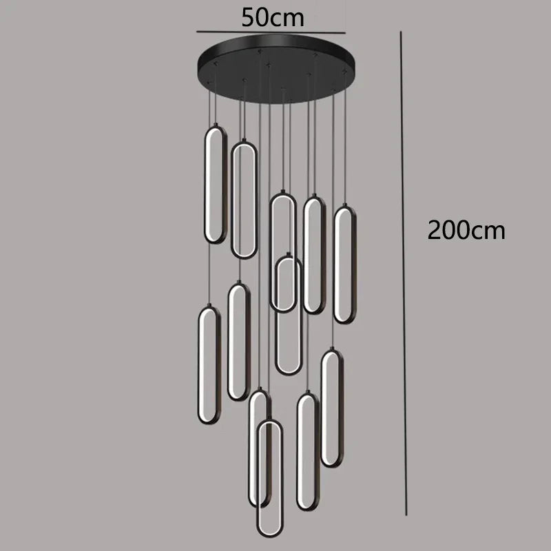 DecorBites™ LED Staircase Chandeliers | Modern Pendant Light for Living Room