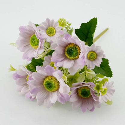 زهور صناعية من الحرير من DecorBites™ مصنوعة من الفاوانيا الزرقاء وزهور الشاي الوردية لتزيين حديقة المنزل وحفلات الزفاف