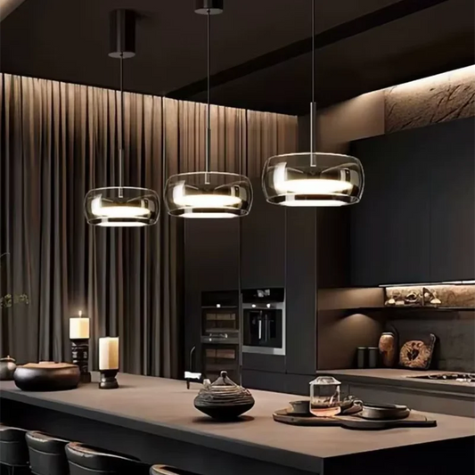 Modern Gray Glass Pendant Light With Plated Finish