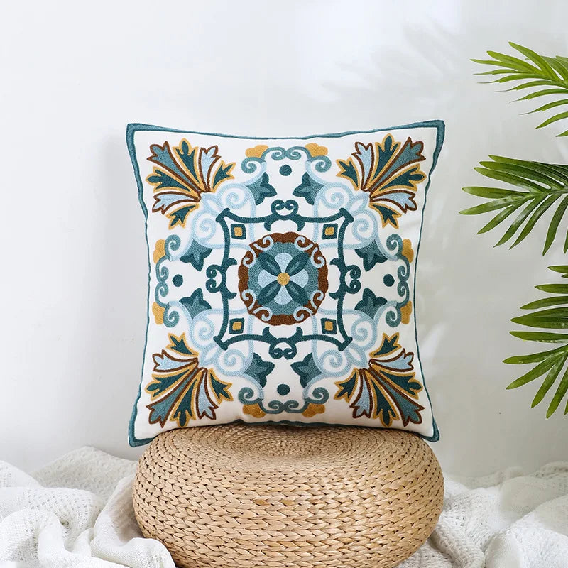 DecorBites™ Boho Farmhouse Floral Square Pillow Cover Set of 2