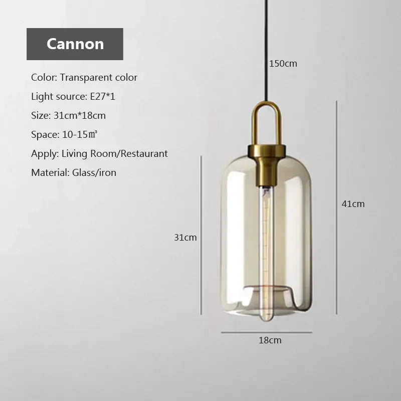 DecorBites™ Industrial Glass Pendant Light for Living Room Kitchen Chandeliers