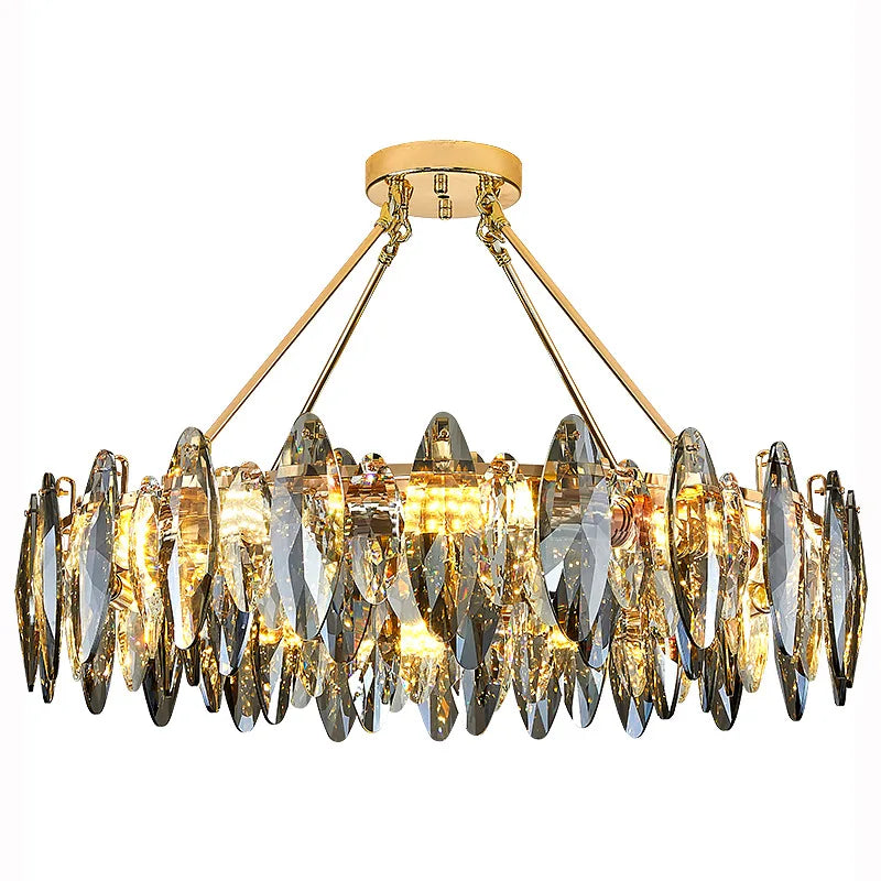 DecorBites™ Crystal Chandelier Light: Modern LED Pendant Lamp for Bedroom & Living Room.