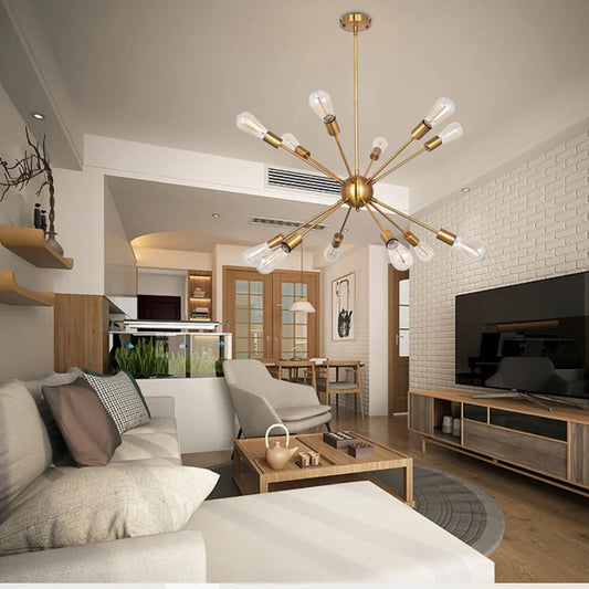 DecorBites™ Gold Satellite Pendant LED Ceiling Lamp for Modern Living Room & Kitchen Decor