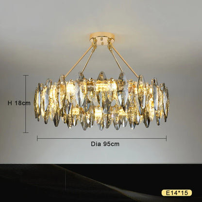 DecorBites™ Crystal Chandelier Light: Modern LED Pendant Lamp for Bedroom & Living Room.