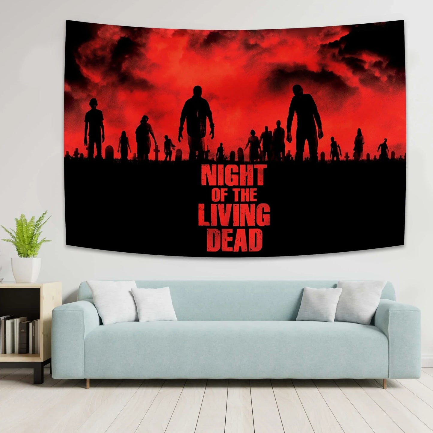 Decobites Night Of The Living Deads Horror Movie Tapestry Wall Hanging