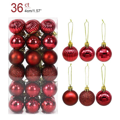 1box Christmas Balls Christmas Tree Ornaments Ball Xmas Hanging Tree Pendants Home Party Decor 2023 New Year Gift Noel Navidad