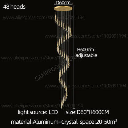 Lámpara colgante LED de cristal DecorBites™ para una sala de estar moderna y lujosa