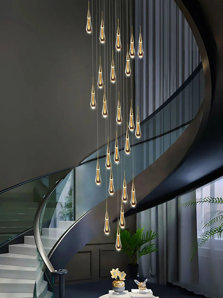DecorBites™ Crystal Pendant Chandelier for High Ceilings
