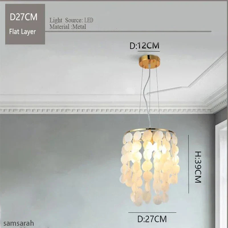 DecorBites™ Gold Chrome Metal Shell Chandelier for Restaurant Living Room Hotel Hall