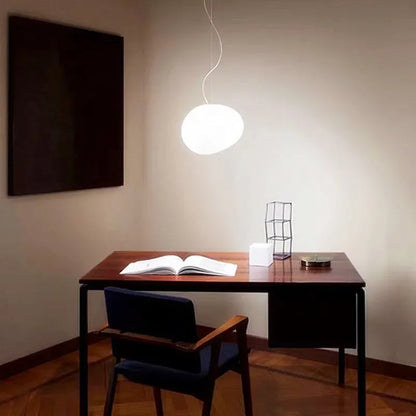 Minimalist Cobblestone White Acrylic Pendant Light