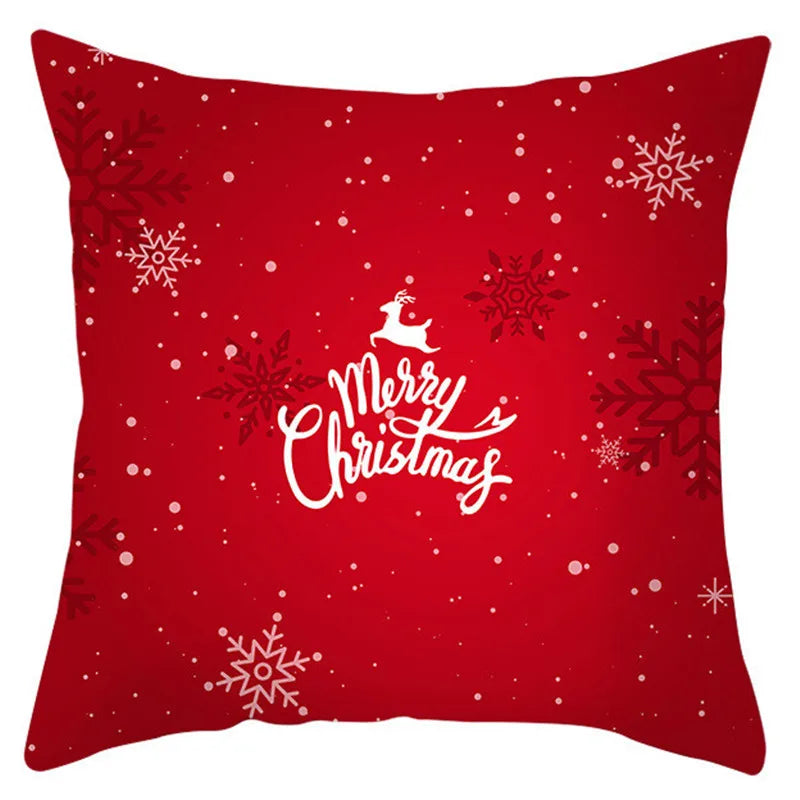 DecorBites™ Christmas Santa Claus Snowflake Pillow Cover 18x18inch