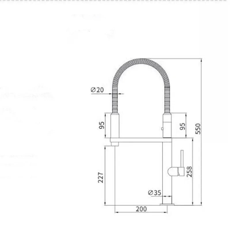 DecorBites™ Gold Brass Kitchen Faucet with Foldable Pull Down Spring Spout Mixer Tap