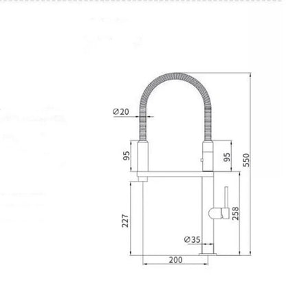 DecorBites™ Gold Brass Kitchen Faucet with Foldable Pull Down Spring Spout Mixer Tap