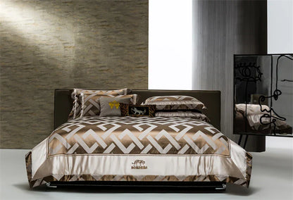 DecorBites™ American Jacquard Brocade & Egyptian Cotton Embroidered Bedding Set with Pillowcase