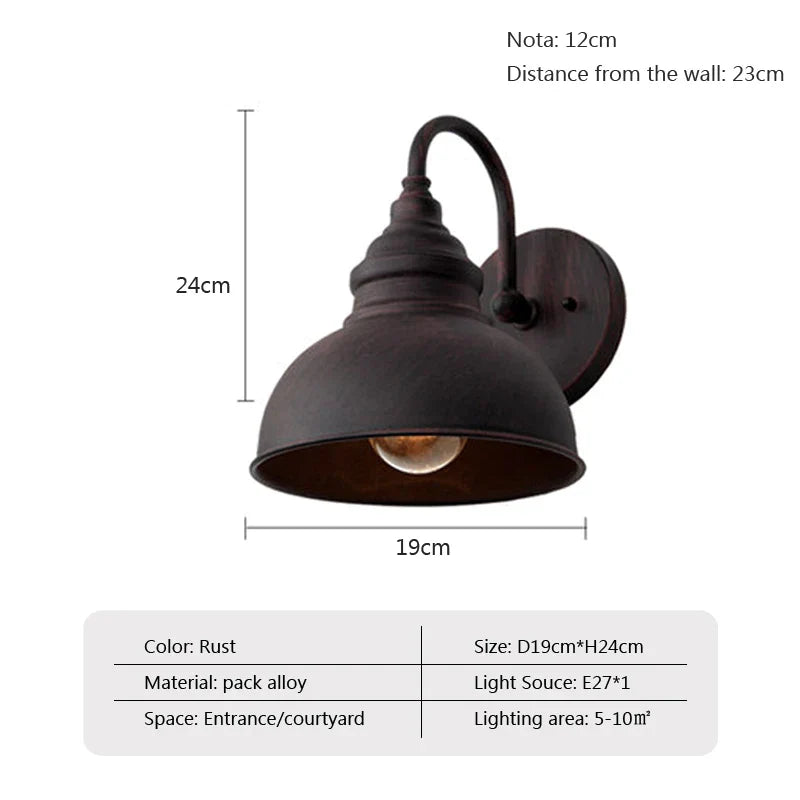 DecorBites™ Industrial LED Outdoor Waterproof Wall Lamp for Retro Patio, Living Room, Bar, Cafe