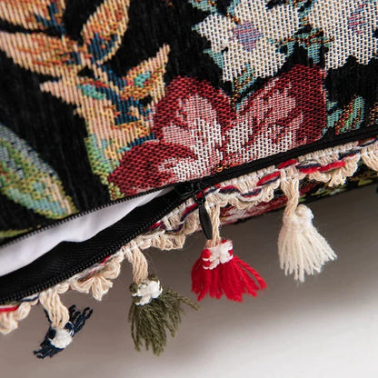 DecorBites™ Bohemian Flower Cushion Cover - Ethnic Floral Decorative Pillow Case