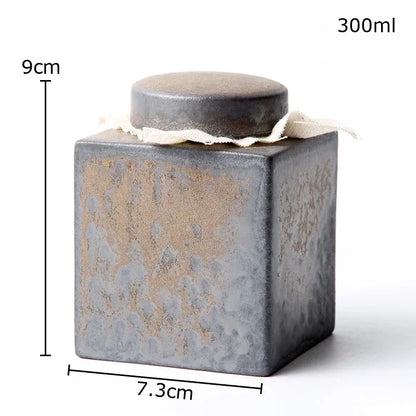 DecorBites™ Ceramic Tea Canister Pottery Jar for Tea and Coffee Storage