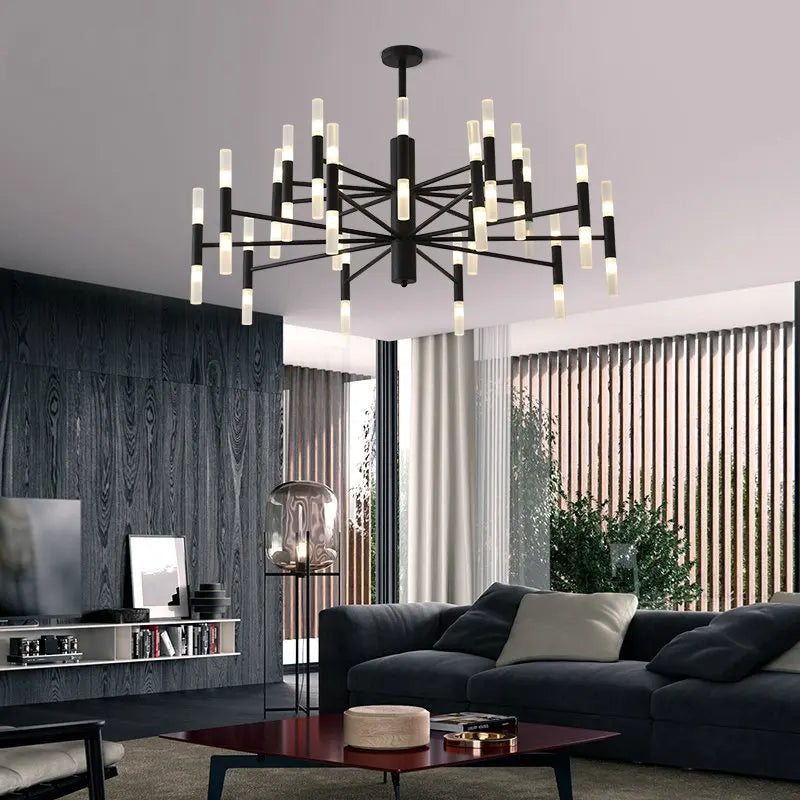 DecorBites™ Black Gold Art Decor Led Ceiling Chandelier for Modern Fashion Designer Home