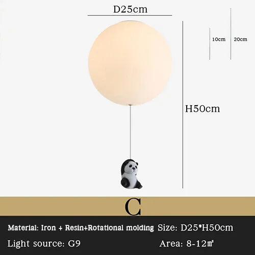 ثريا سقف LED بتصميم دب للأطفال من DecorBites™، مصباح معلق لطيف لغرفة النوم للأولاد والبنات