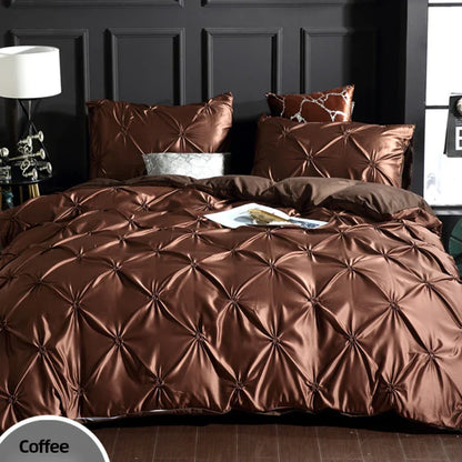 DecorBites™ Chiffon Flower Design Duvet Cover Set with Pillow Cases - Soft Polyester Bedding