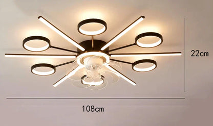 DecorBites™ Kids Bedroom LED Ceiling Fan with Bladeless Design and Remote Control