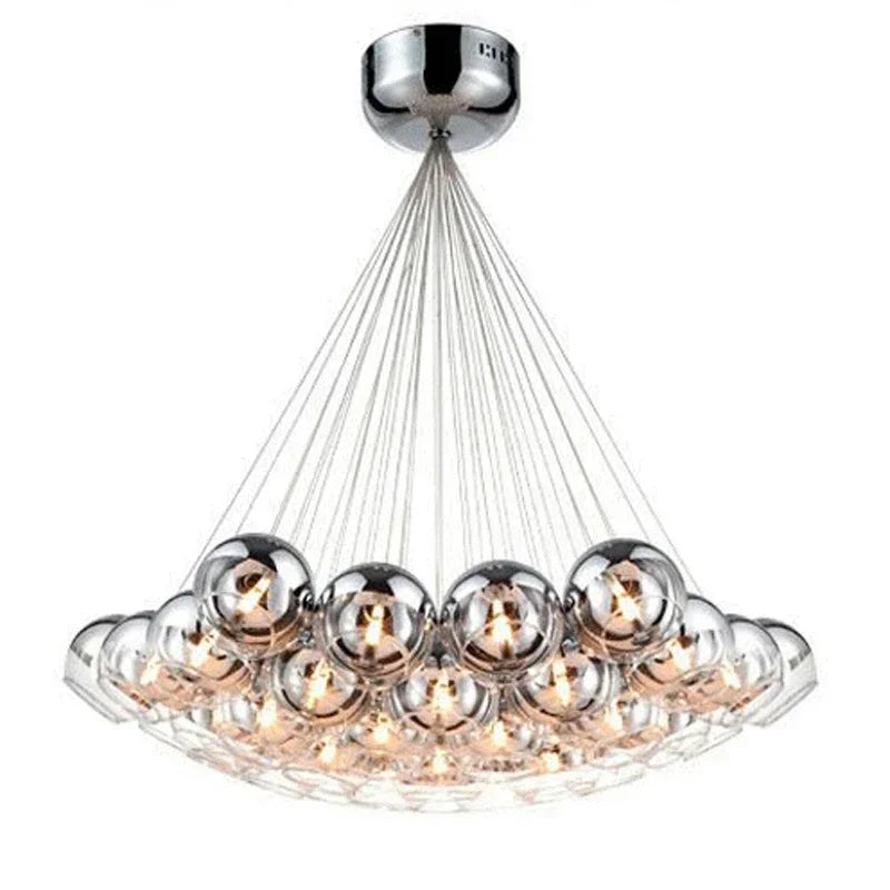 DecorBites™ Crystal Glass Ball Globe Chandelier Pendant Light for Modern Hotel Hall Décor