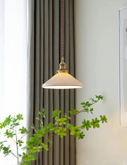 Decorbites™ Lámpara de techo de cerámica japonesa para iluminación de cocina y comedor, lujosa lámpara de techo LED