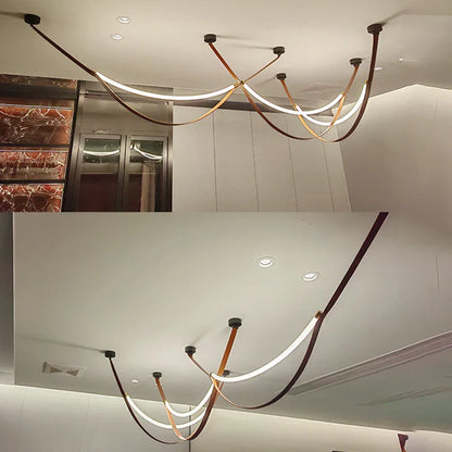 DecorBites™ Leather Chandelier: Minimalist Nordic LED Pendant Lamp for Living Room, Dining Room & Bedroom