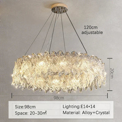 DecorBites™ Glass Petal LED Chandelier for Bedroom Dining Living Room Lighting