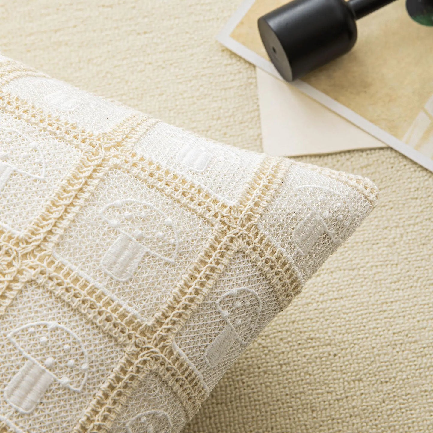 Funda de cojín DecorBites™ con estampado geométrico a cuadros: Funda de cojín decorativa de estilo nórdico