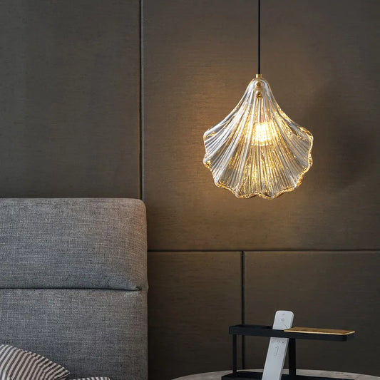 DecorBites™ LED Shell Pendant Light: Modern Nordic Luxury for Bedroom, Living, Dining Room