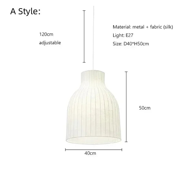 DecorBites™ Japanese Nordic Design LED Silk Pendant Lights for Living Room and Restaurant