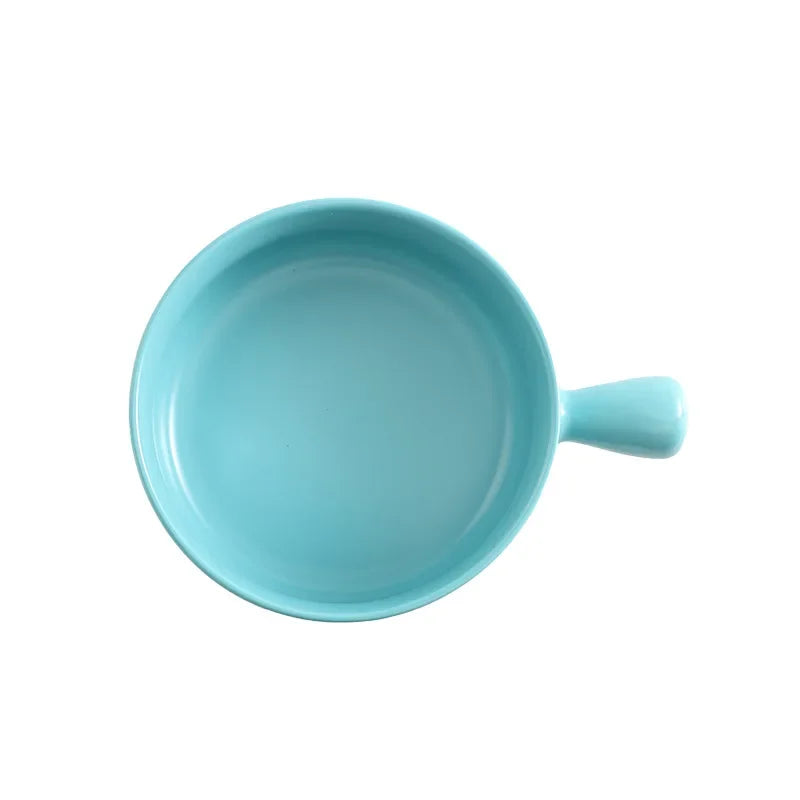 DecorBites™ Ceramic Single Handle Salad Bowl, Microwave Safe for Breakfast, Dessert, Soup