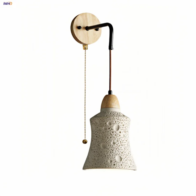 DecorBites™ Cement LED Wall Lamp Sconce Modern Pull Chain Switch Stair Light