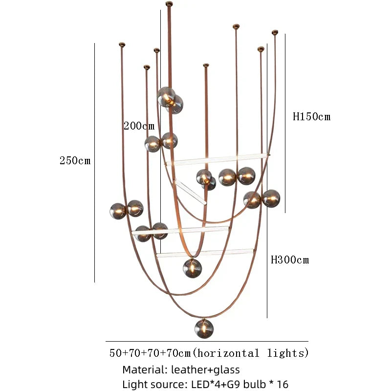 DecorBites™ Leather Chandeliers 2023 LED Minimalist Home Decor Lighting for Living Room