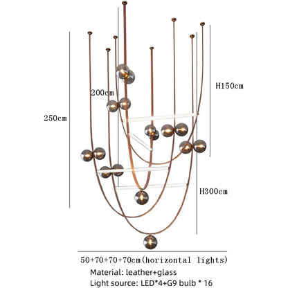 DecorBites™ Leather Chandeliers 2023 LED Minimalist Home Decor Lighting for Living Room