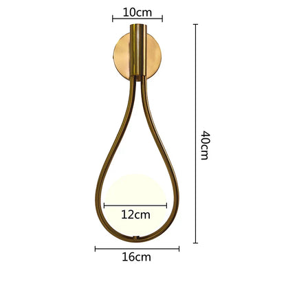 Lámpara de pared DecorBites™ con bola de cristal y acabado en latón, iluminación LED para dormitorio y sala de estar.
