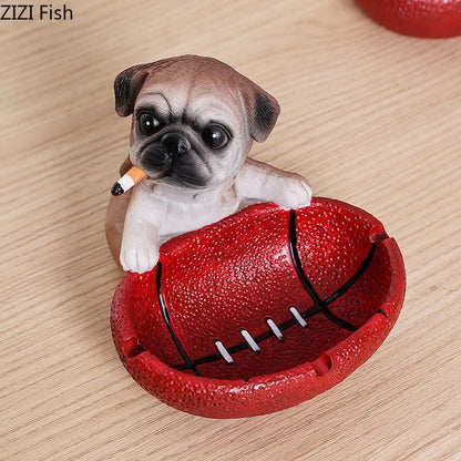 DecorBites™ Basketball Puppy Ashtray: Portable, Windproof, Creative Desk Decoration & Smoking Accessory