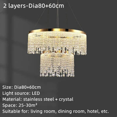 Lámpara de araña de cristal DecorBites™ con diseño de cascada para vestíbulo, comedor, hotel o decoración del hogar.