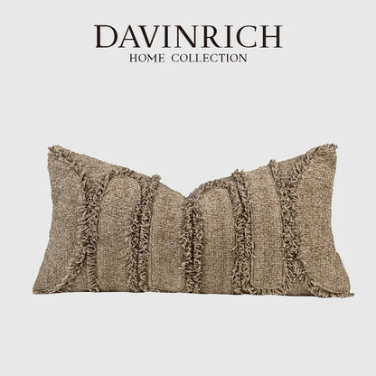 DecorBites™ Chestnut Brown Wabi Sabi Lumbar Pillow Case with Heavy Texture